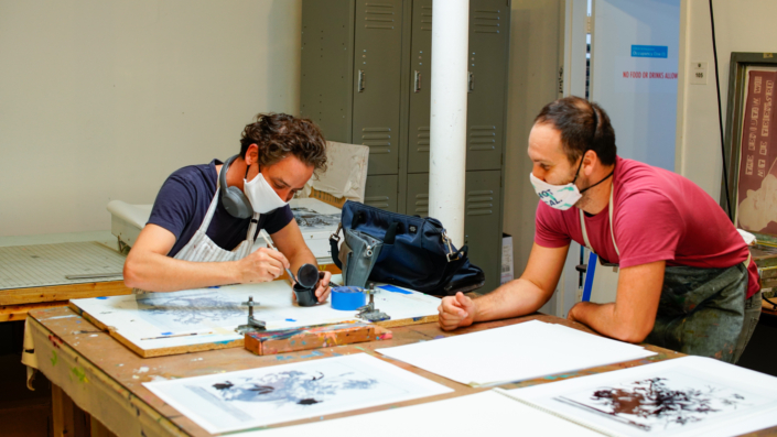 Printmaking class with Nick Mahshie, Oolite Arts