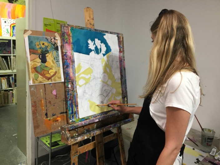 Art Class _ Still Life Painting Person painting on easel