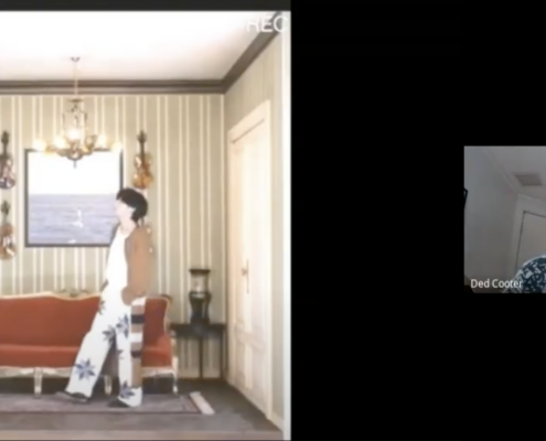 Split screen movie on left Zoom screen on right