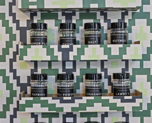 Eight condiments bottles