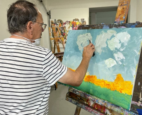 Painting a landscape