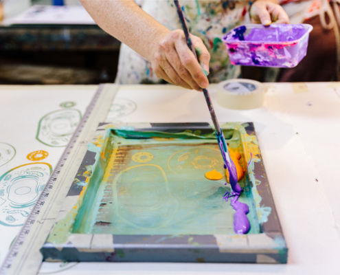 Silk screen printing on textiles