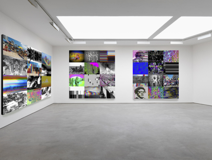 2 GRIDS 1 3 4 2022 23 dimensions variable installation view acrylic paint ink software on canvas