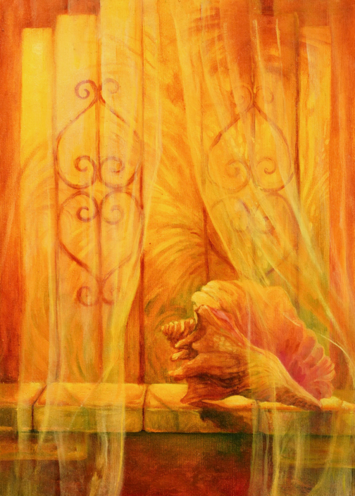 Put you ear to the conch and hear the blood rush 2024 12x16 Oil paint on canvas