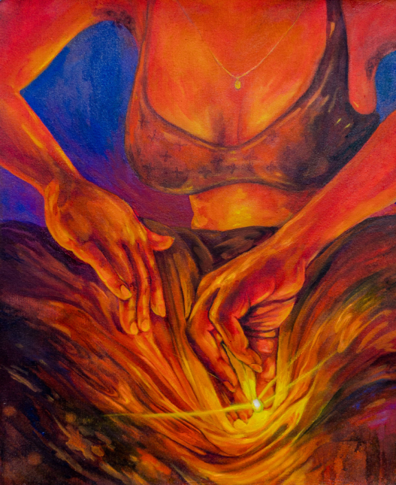 Soft Soil 2024 20x24 Oil paint and pastel on canvas