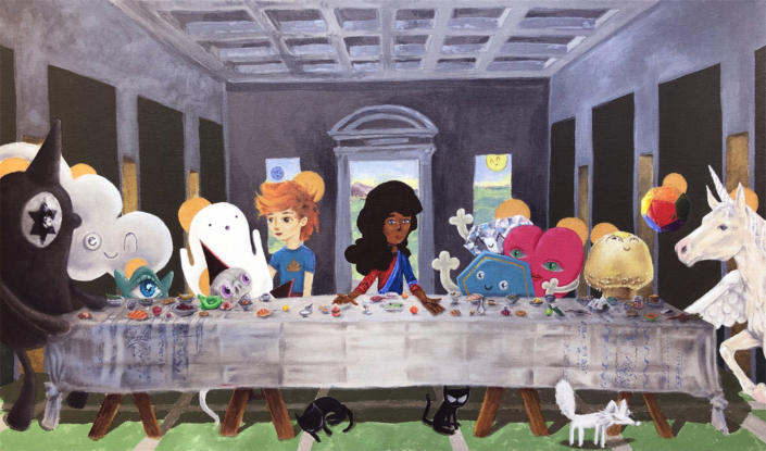 Gregory Dirr The Last Supper.2020 36w x 23h Acrylic on raw canvas