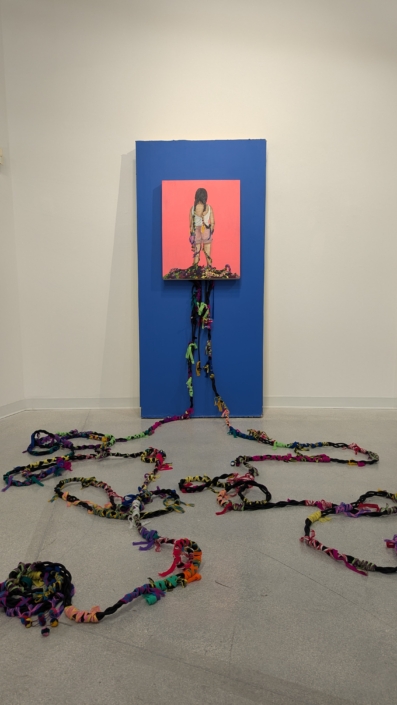 Trenzas Jauja 2025 10 10 10 painting on wood painted wall wool ribbons synthetic rope1