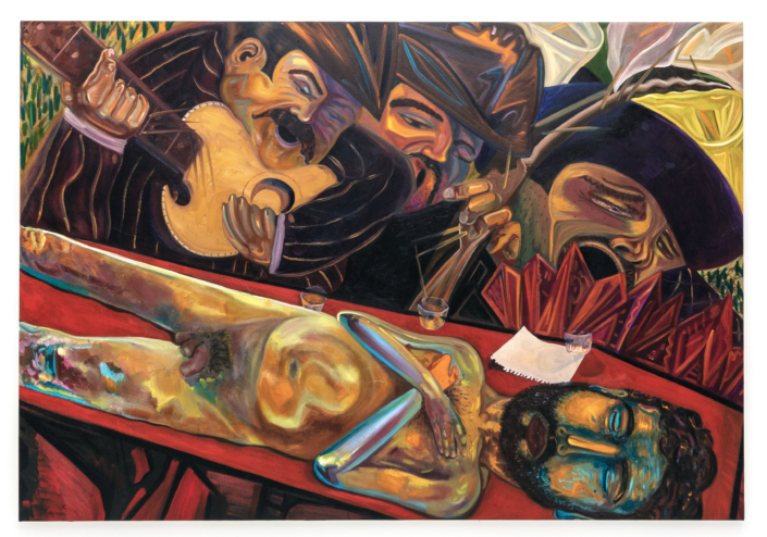 Too Much tequila Too Much Mariachi 2018 53x78in Oil on canvas Jose Delgado Zuniga Too Much tequila Too Much Mariachi 2018 53x78in Oil on canvas Jose Delgado Zuniga