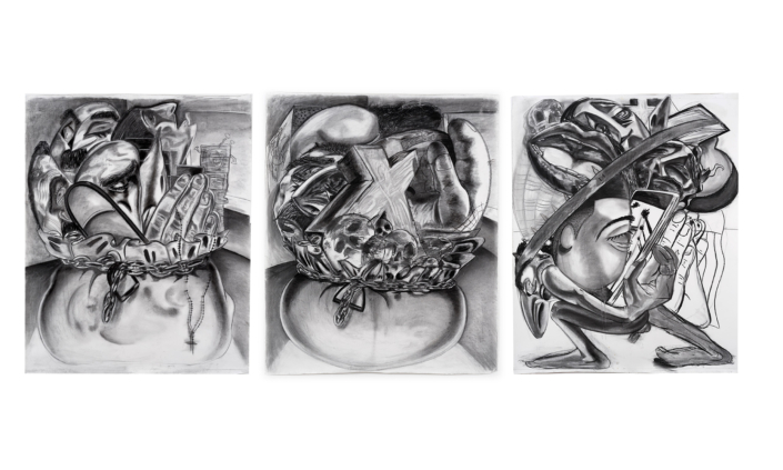 White Noise 2020 Triptych 60x50in charcoal on paper Jose Delgado Zuniga White Noise 2020 Triptych 60x50in charcoal on paper Jose Delgado Zuniga