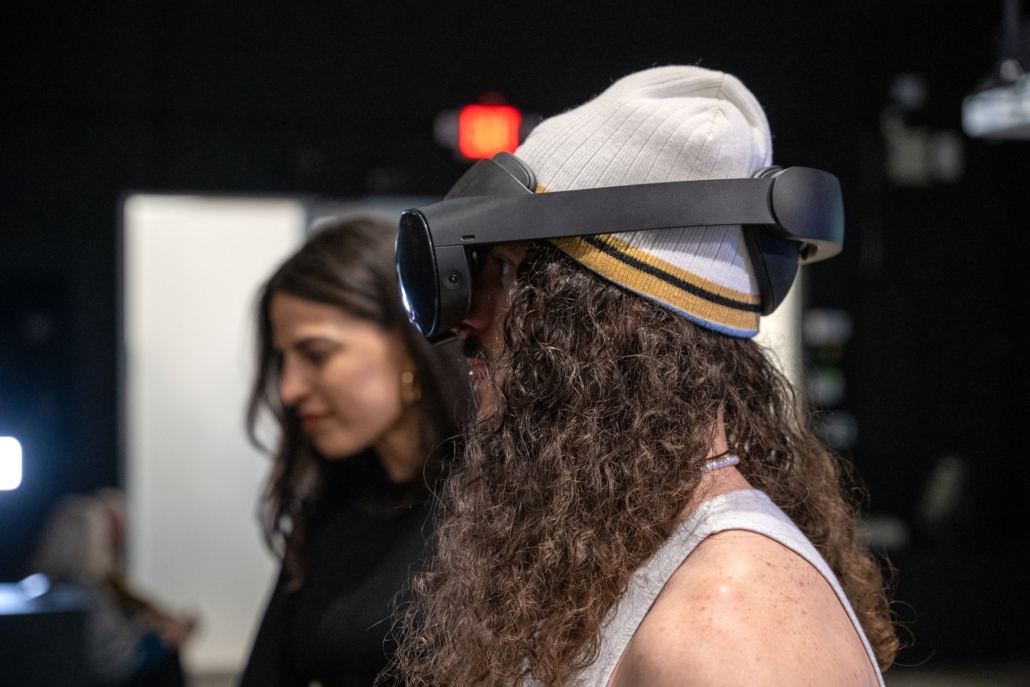 Artist using a VR headset